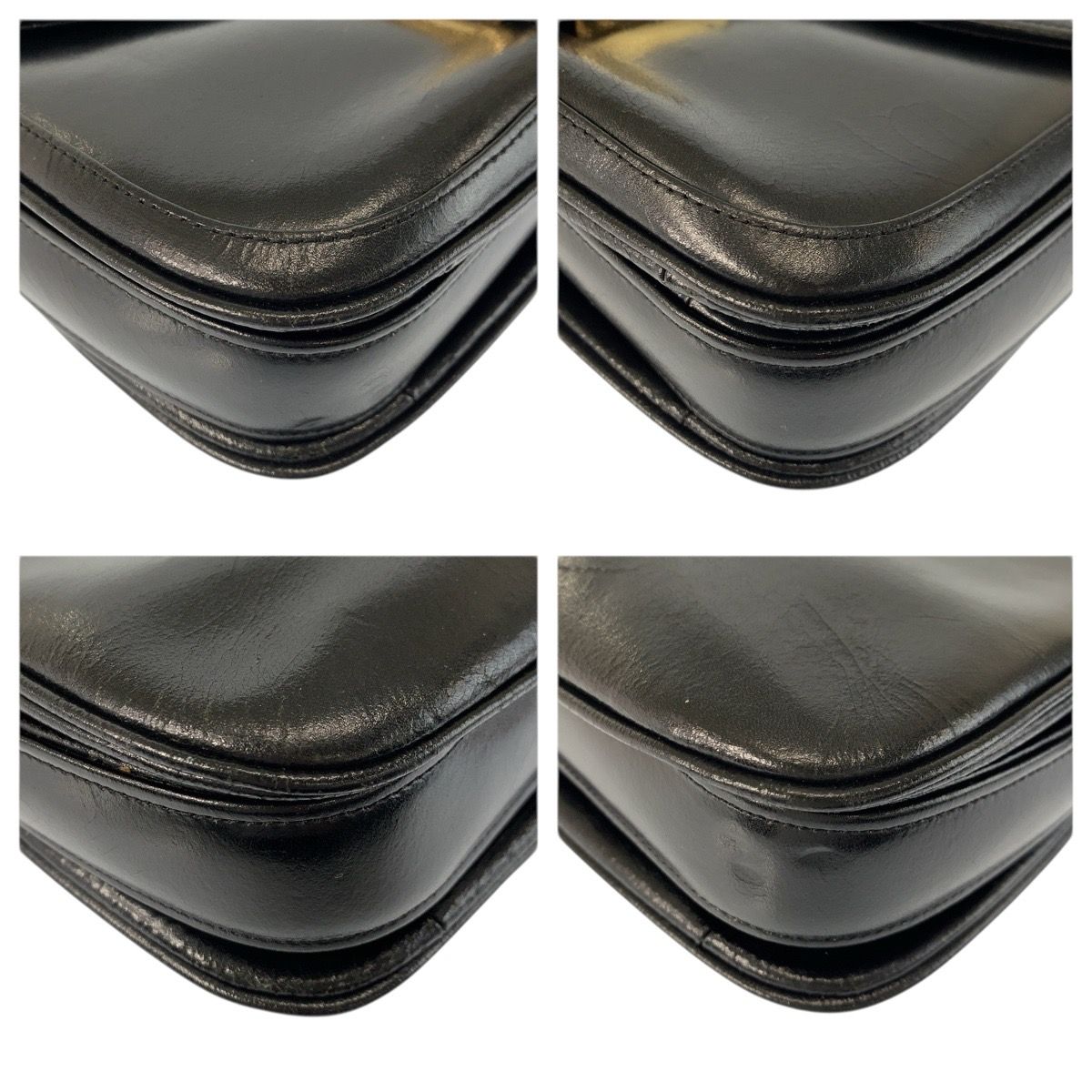 Celine Carriage Black Gold Leather Shoulder Bag — view 4