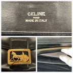 Celine Carriage Black Gold Leather Shoulder Bag — view 3