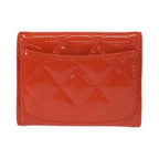 Chanel Quilted CC Logo Orange Patent Leather Coin Case Card — view 2