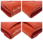 Chanel Quilted CC Logo Orange Patent Leather Coin Case Card — view 8