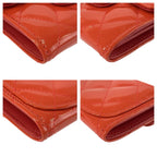 Chanel Quilted CC Logo Orange Patent Leather Coin Case Card — view 7