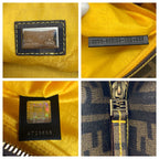 Fendi Zucca Brown Yellow Tote Shoulder Bag — view 3