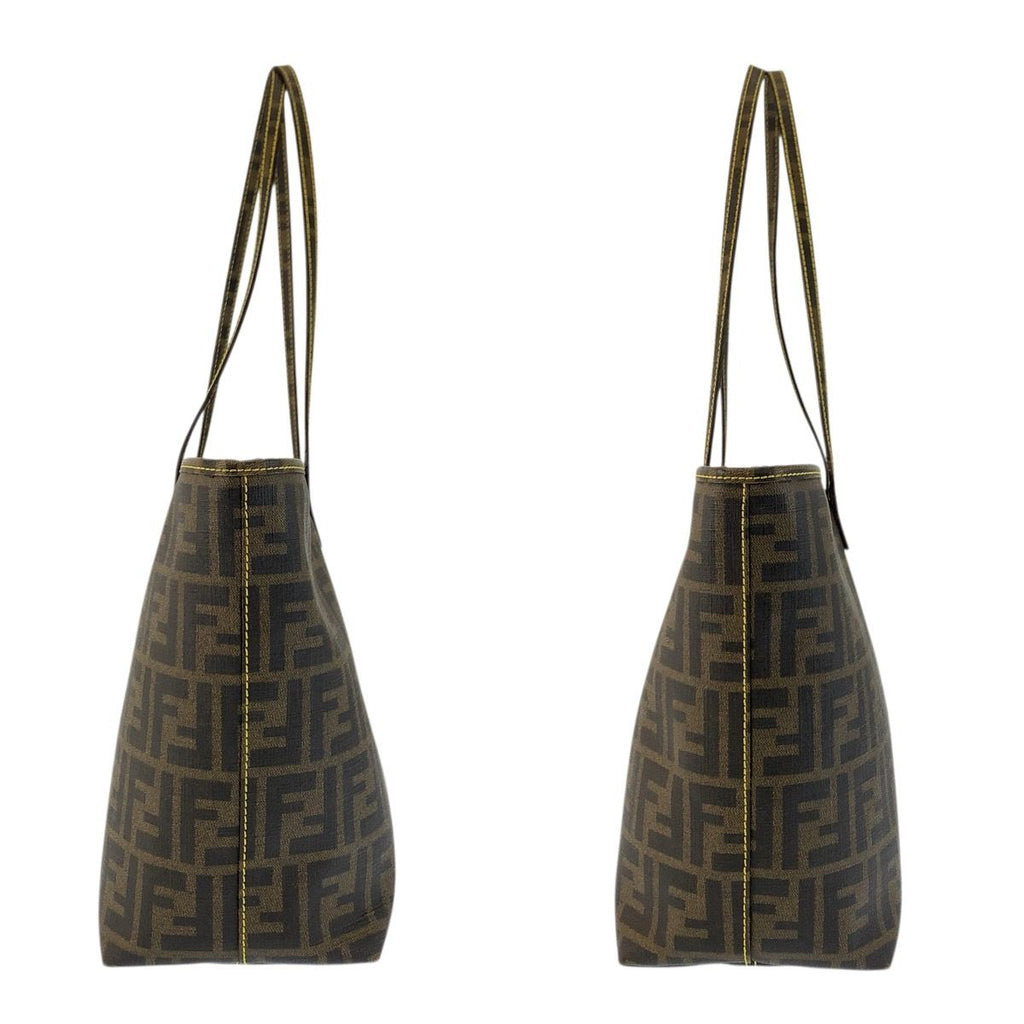 Fendi Zucca Brown Yellow Tote Shoulder Bag — view 7