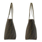Fendi Zucca Brown Yellow Tote Shoulder Bag — view 7