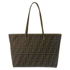 Fendi Zucca Brown Yellow Tote Shoulder Bag — view 2