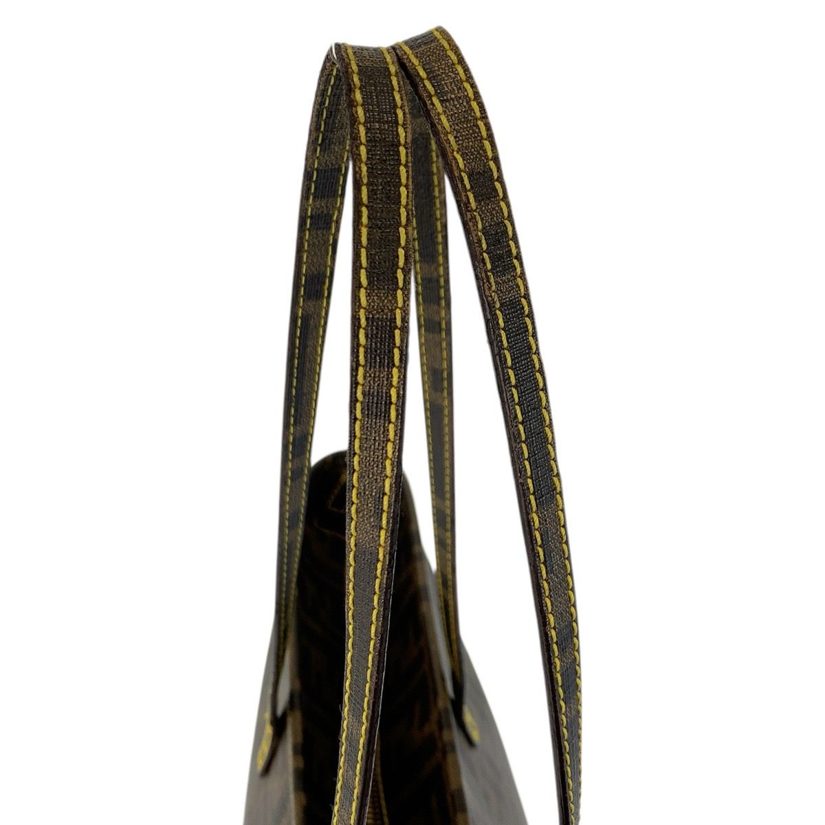Fendi Zucca Brown Yellow Tote Shoulder Bag — view 8