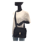 Prada Sports Black Silver Polyester Rubber Leather Shoulder Bag Pochette — view 7
