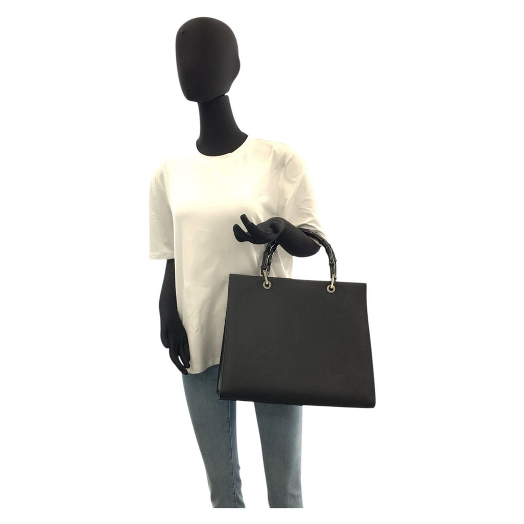 Gucci Bamboo Black Leather 002 Tote — view 7