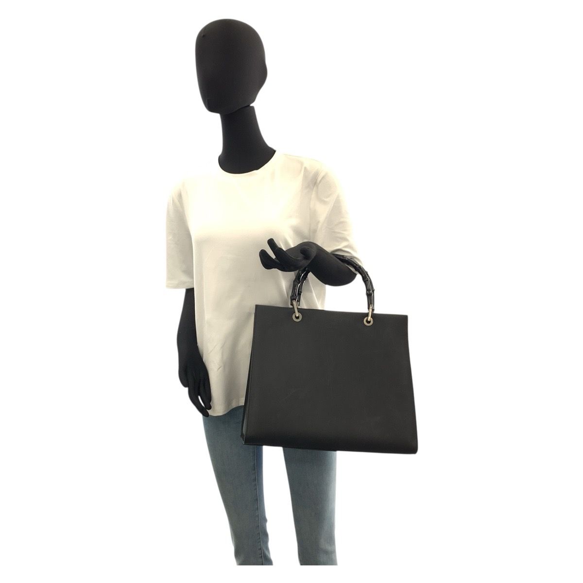 Gucci Bamboo Black Leather 002 Tote — view 7