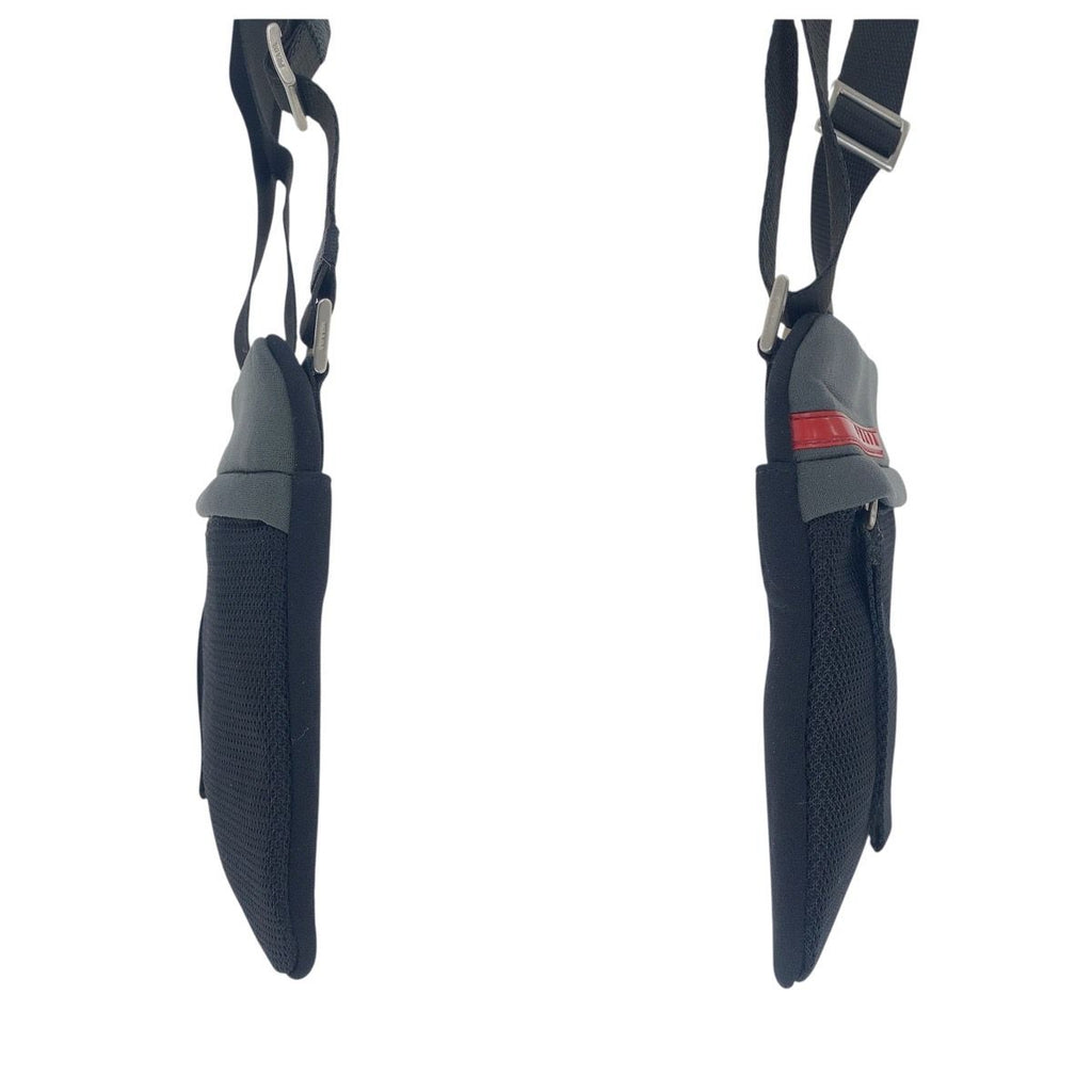 Prada Sports Black Gray Silver Nylon Shoulder Bag Pochette — view 3