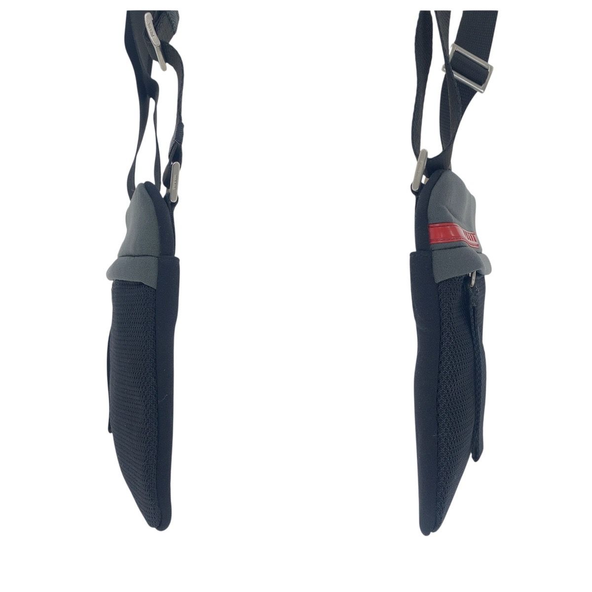 Prada Sports Black Gray Silver Nylon Shoulder Bag Pochette — view 3