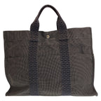 Hermes Her Line MM Gray Silver Canvas Tote — view 2