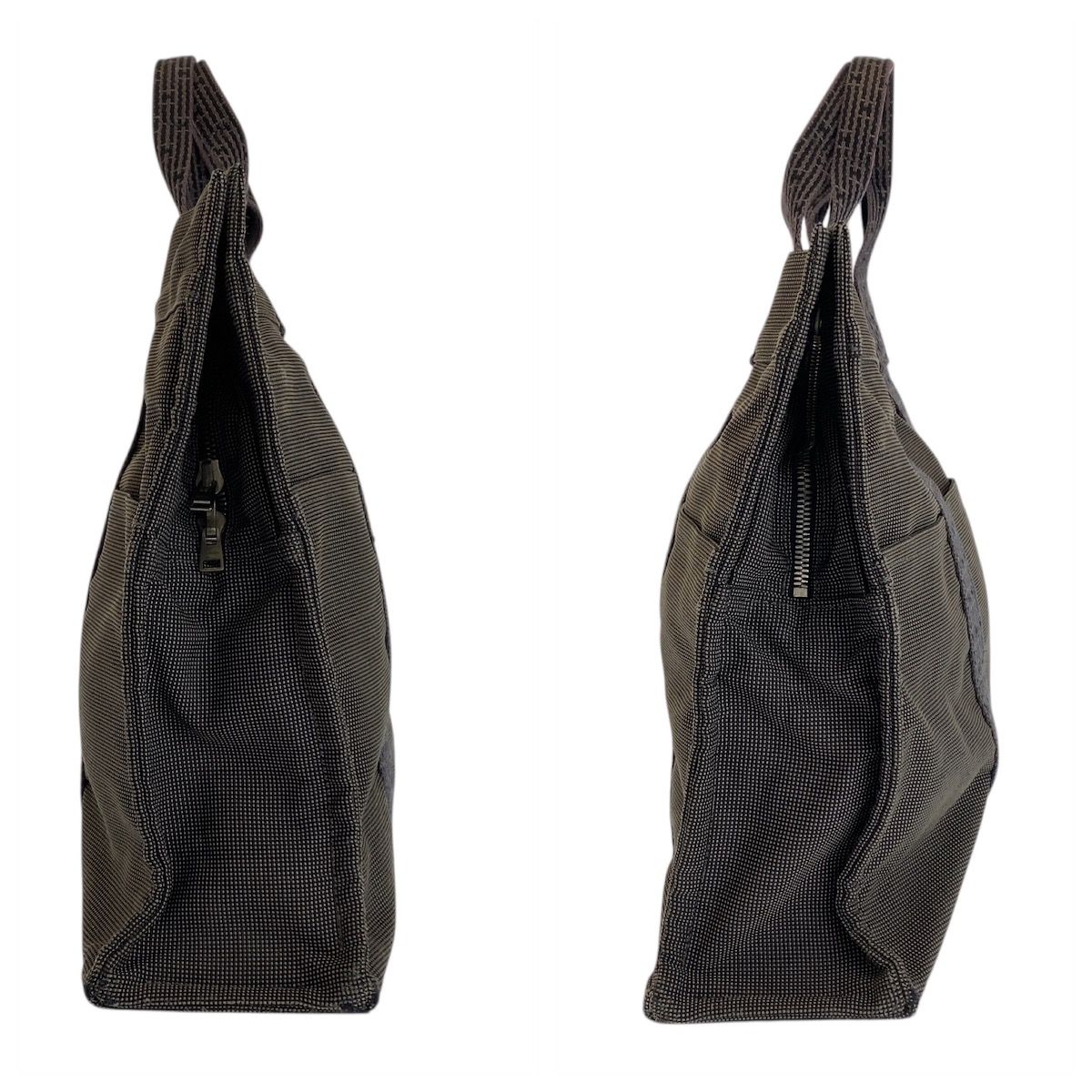 Hermes Her Line MM Gray Silver Canvas Tote — view 8