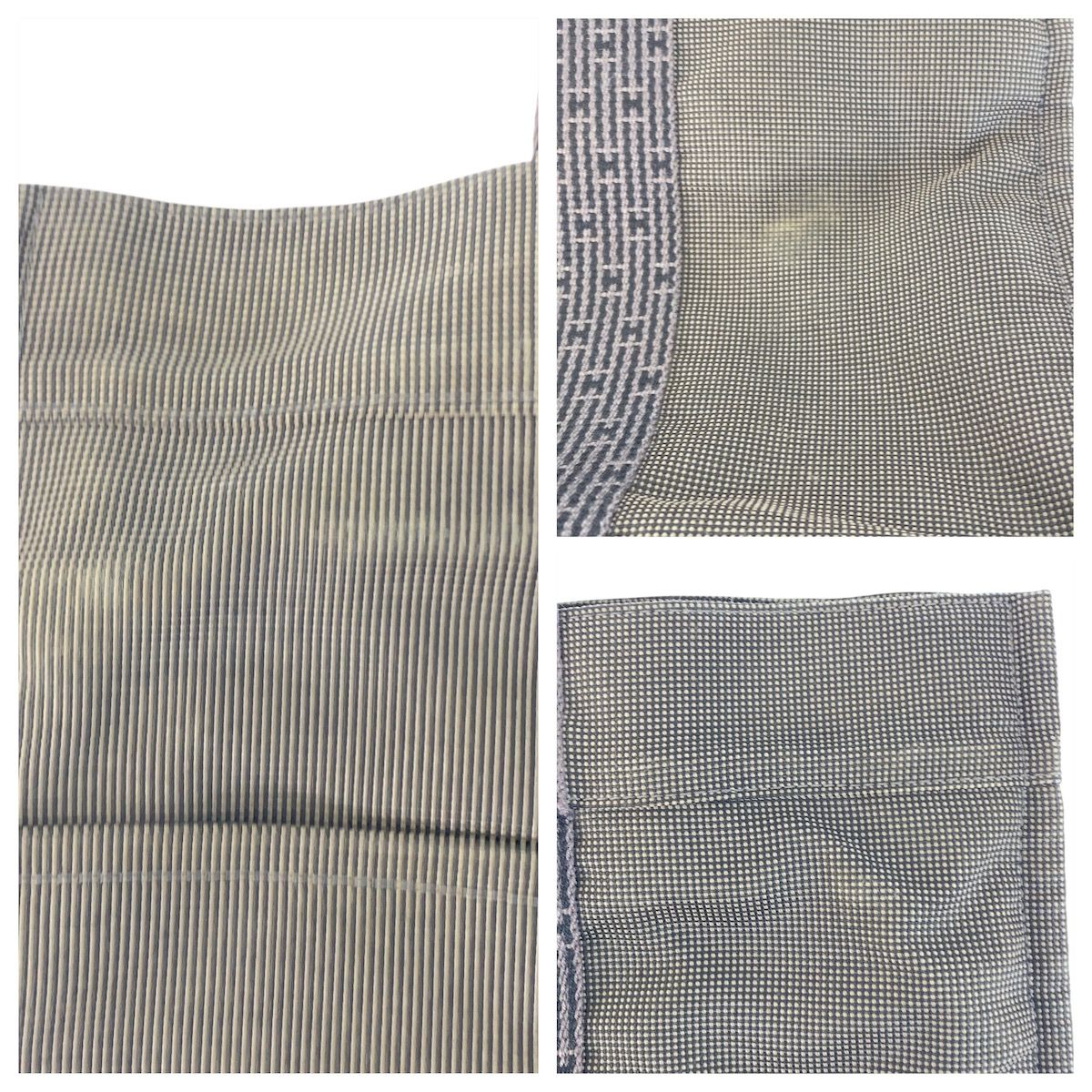 Hermes Her Line MM Gray Silver Canvas Tote — view 6