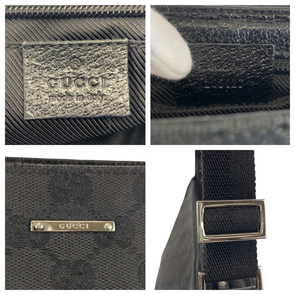 Gucci Black Silver GG Canvas Handbag — view 4