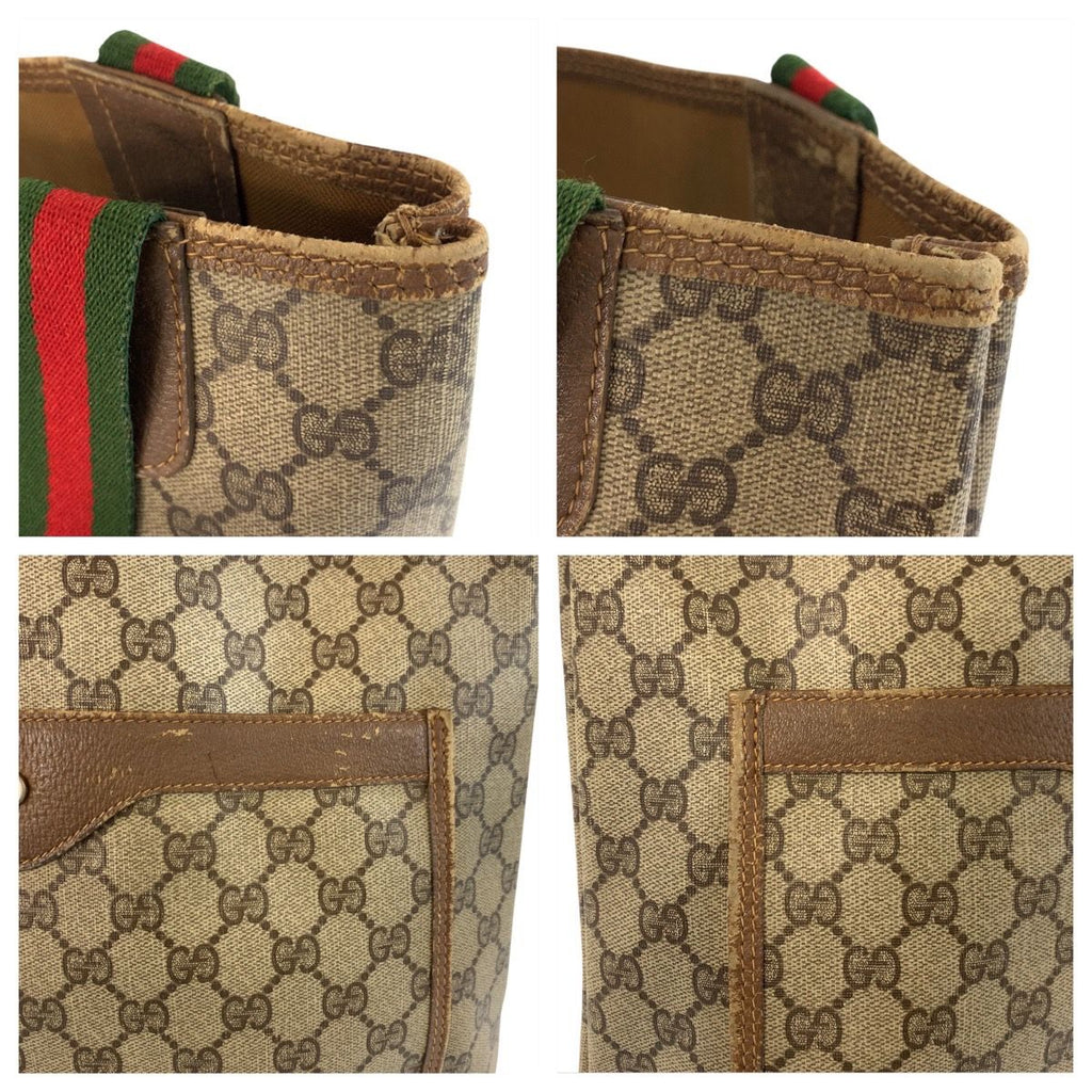 Gucci Vintage Sherry Line Beige GG Supreme Canvas Tote Shoulder Bag — view 5