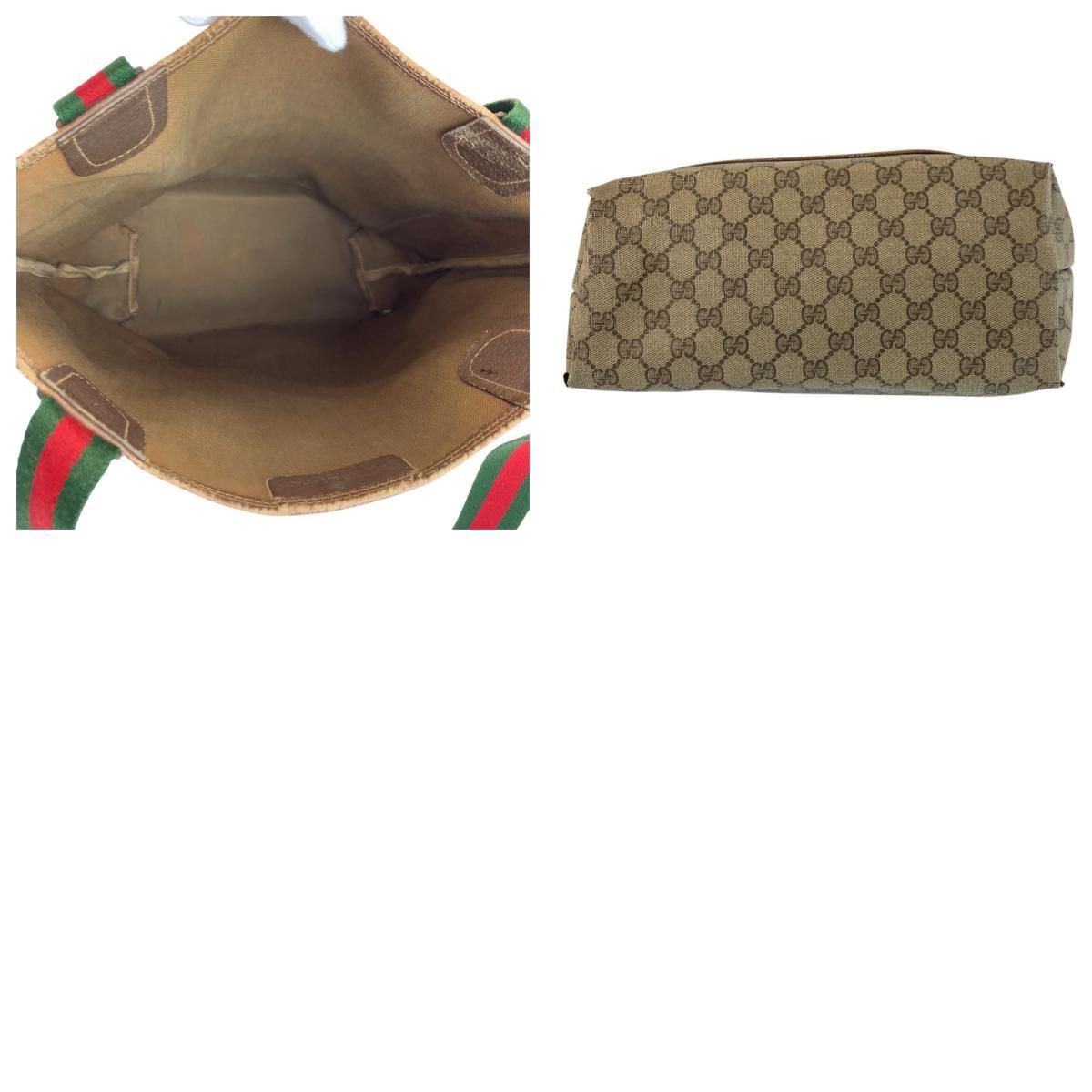 Gucci Vintage Sherry Line Beige GG Supreme Canvas Tote Shoulder Bag — view 9