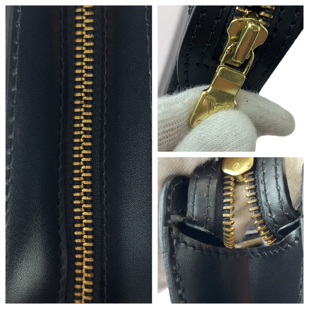 Louis Vuitton Epi Pochette Homme Second Black Gold Leather Clutch — view 6