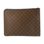 Louis Vuitton Monogram Posh Document Case Brown Clutch — view 2