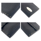 Fendi Selleria Black Silver Leather Wallet Folding — view 3