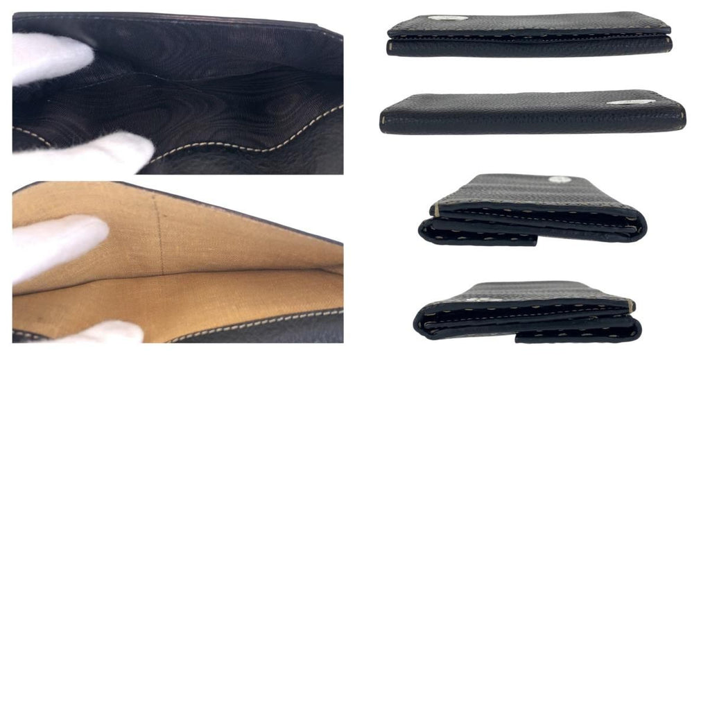 Fendi Selleria Black Silver Leather Wallet Folding — view 9