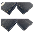 Fendi Selleria Black Silver Leather Wallet Folding — view 4