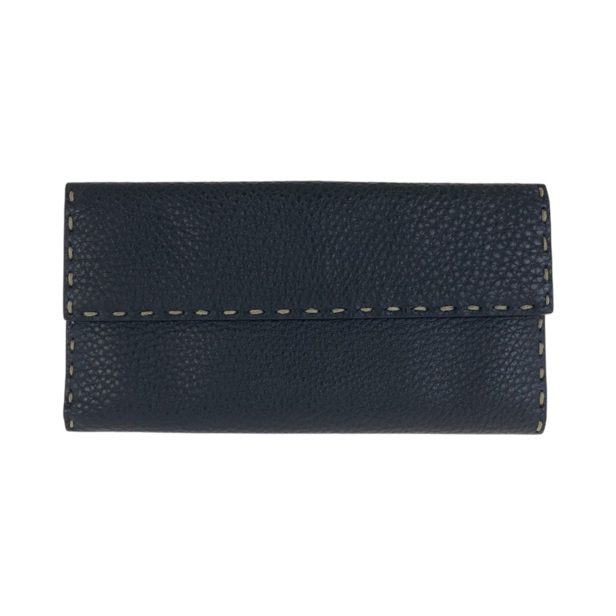 Fendi Selleria Black Silver Leather Wallet Folding — view 2
