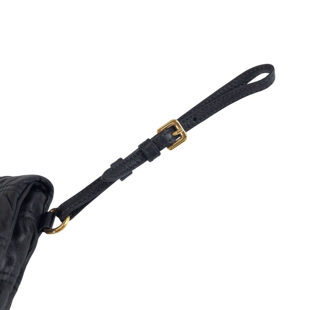 Prada Black Gold Leather 53 Clutch Pouch — view 7