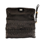 Prada Black Gold Leather 53 Clutch Pouch — view 5