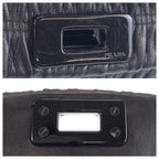 Prada Black Gold Leather 53 Clutch Pouch — view 6