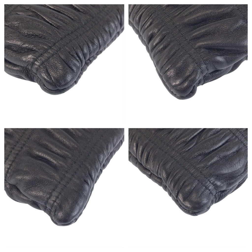 Prada Black Gold Leather 53 Clutch Pouch — view 3