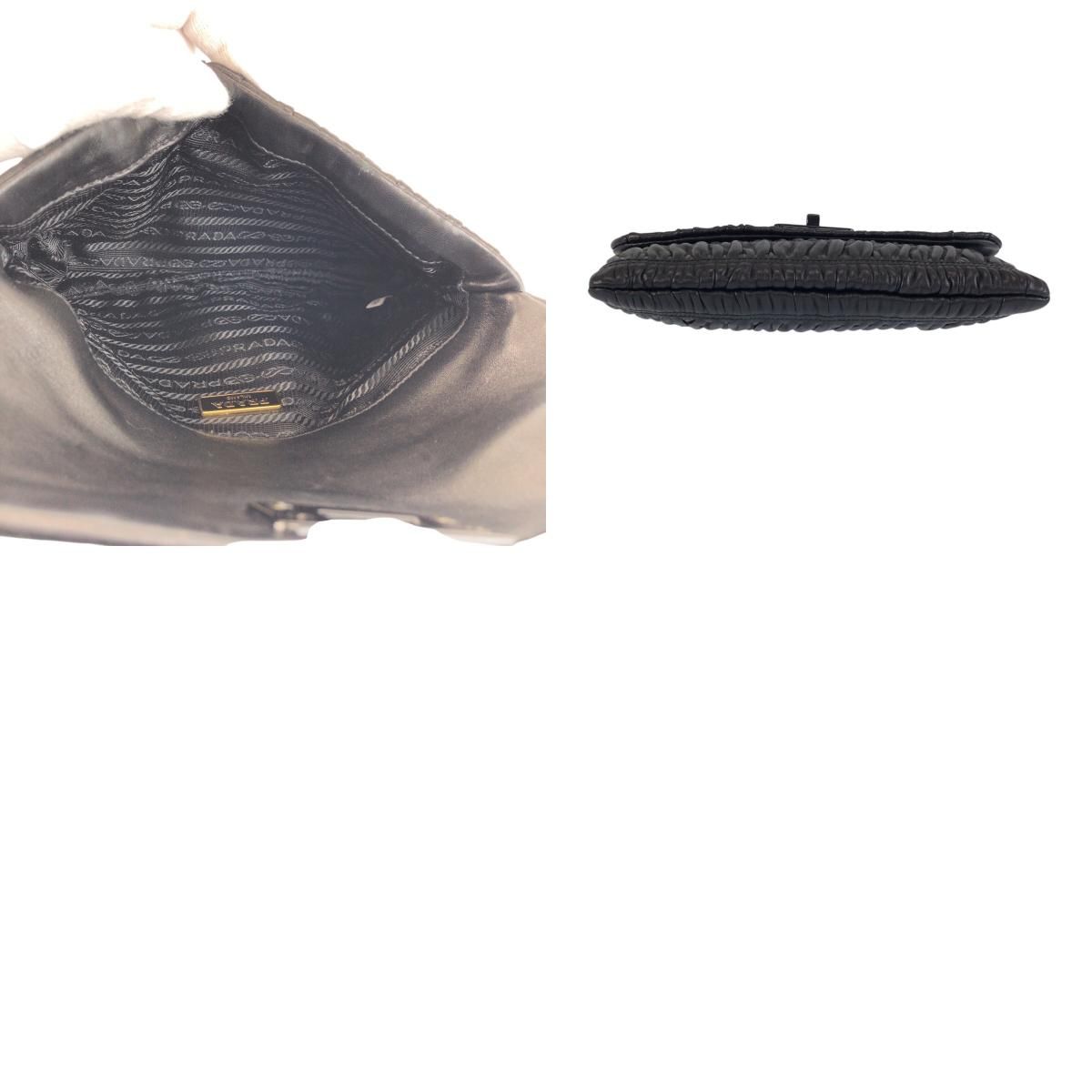 Prada Black Gold Leather 53 Clutch Pouch — view 9