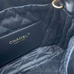 Chanel Handbag 22 Mini CC Logo Shiny Calf Leather 2-Way Black — view 8