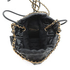 Chanel Handbag 22 Mini CC Logo Shiny Calf Leather 2-Way Black — view 6