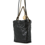 Chanel Handbag 22 Mini CC Logo Shiny Calf Leather 2-Way Black — view 2