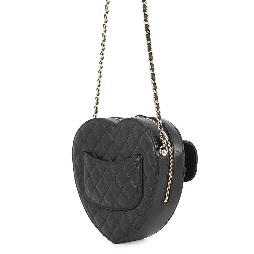 Chanel Chain Shoulder Bag Quilted Heart — view 2