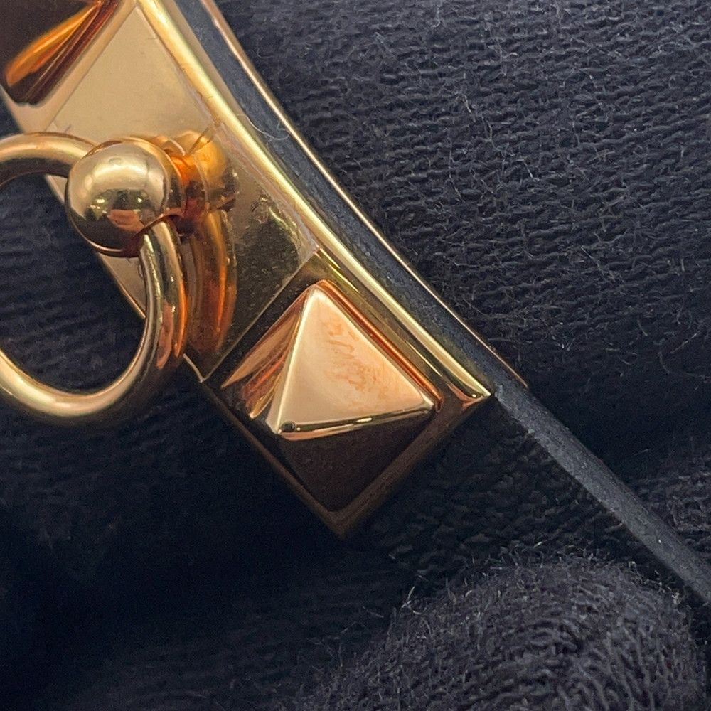 Hermes Bracelet Mini Rival Black Pink Gold Swift T3 — view 6