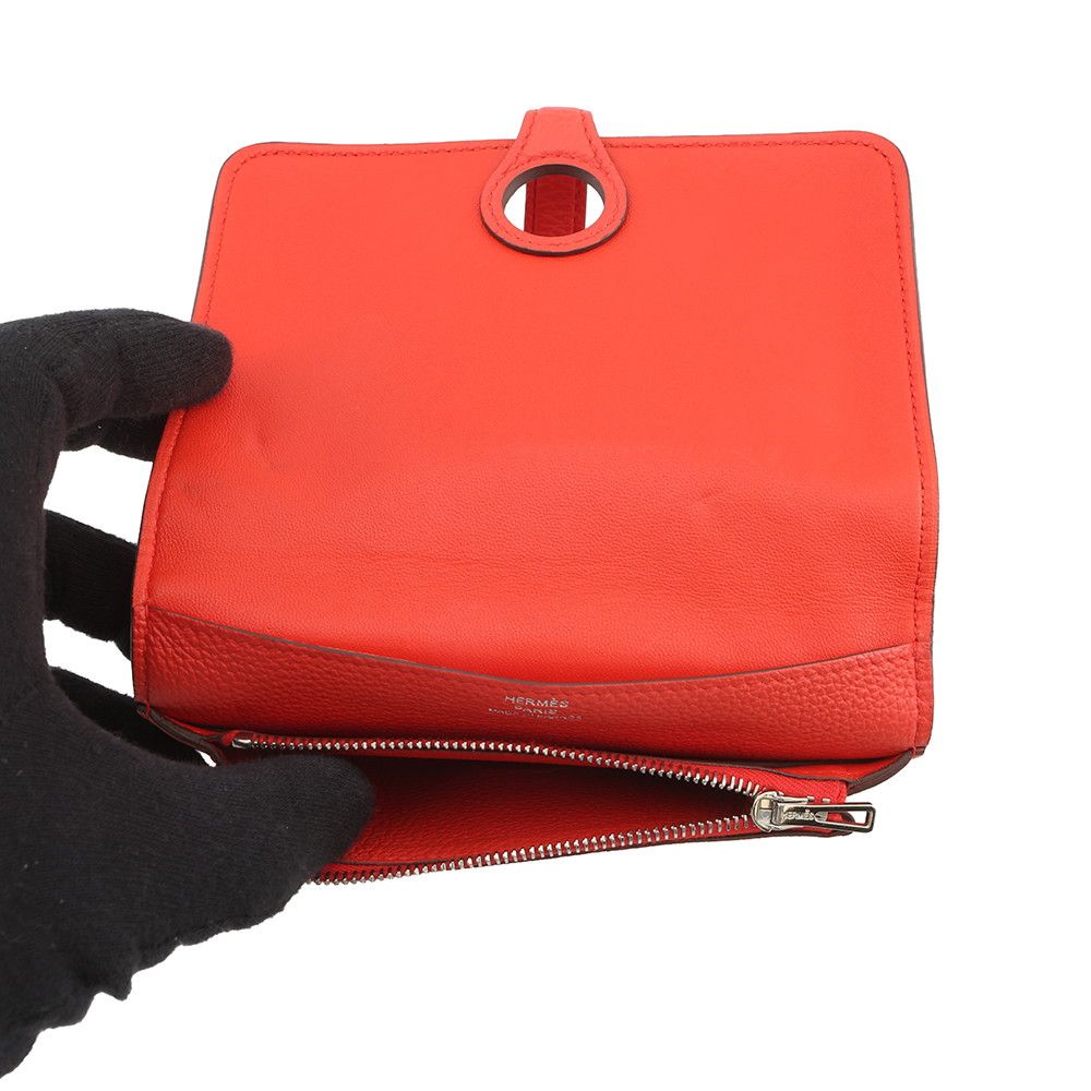 Hermes Bifold Wallet Dogon Compact Capucines Silver Togo — view 5