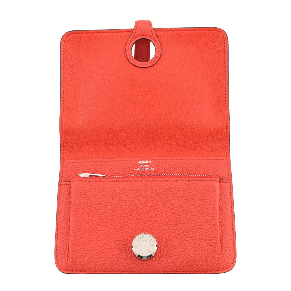 Hermes Bifold Wallet Dogon Compact Capucines Silver Togo — view 4