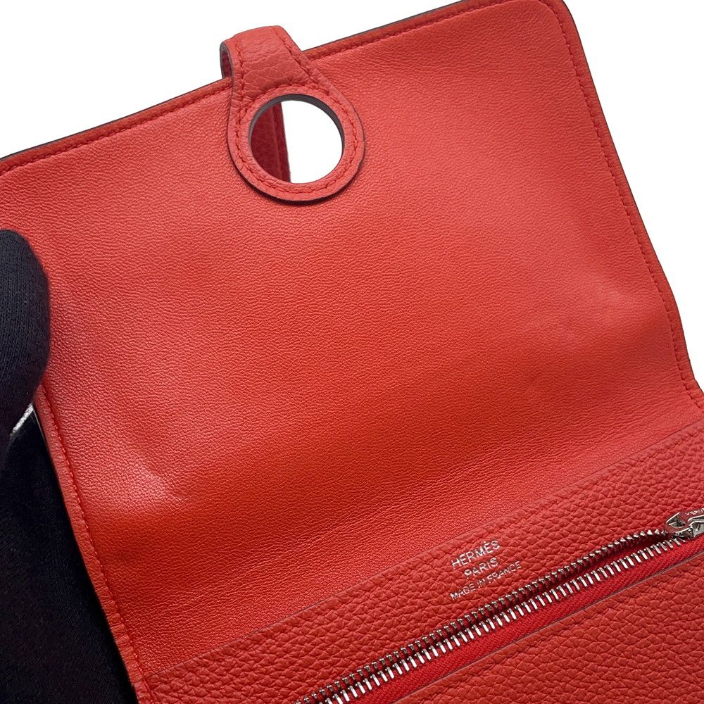 Hermes Bifold Wallet Dogon Compact Capucines Silver Togo — view 8