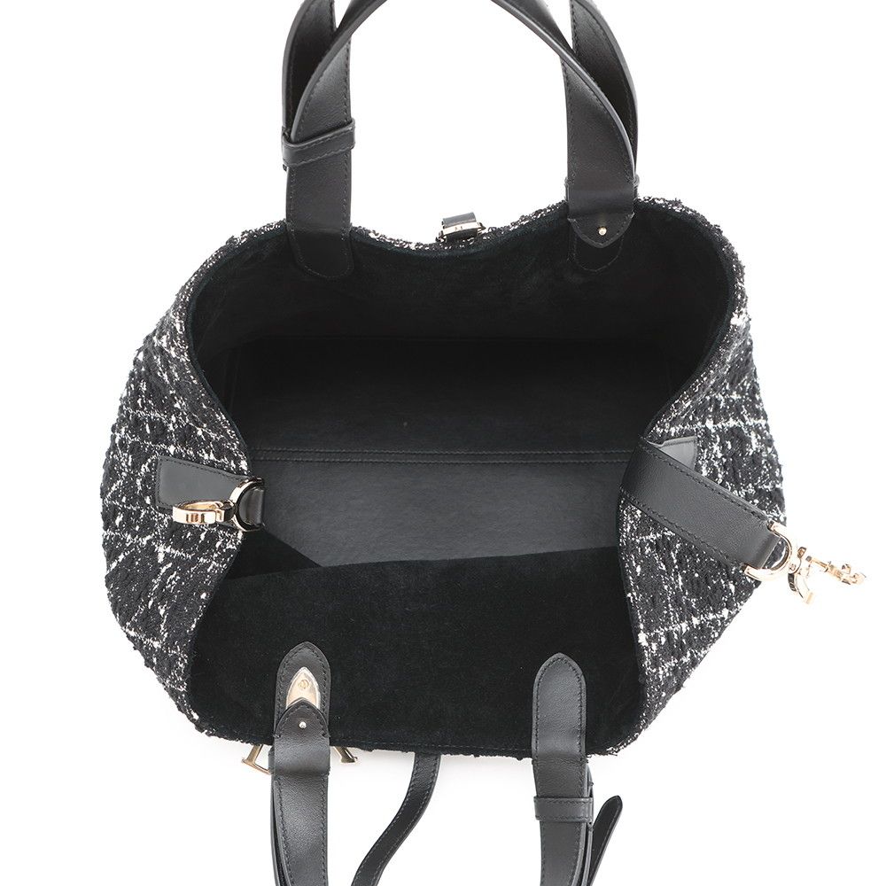 Dior Handbag Cannage Toujour Tweed Black — view 5