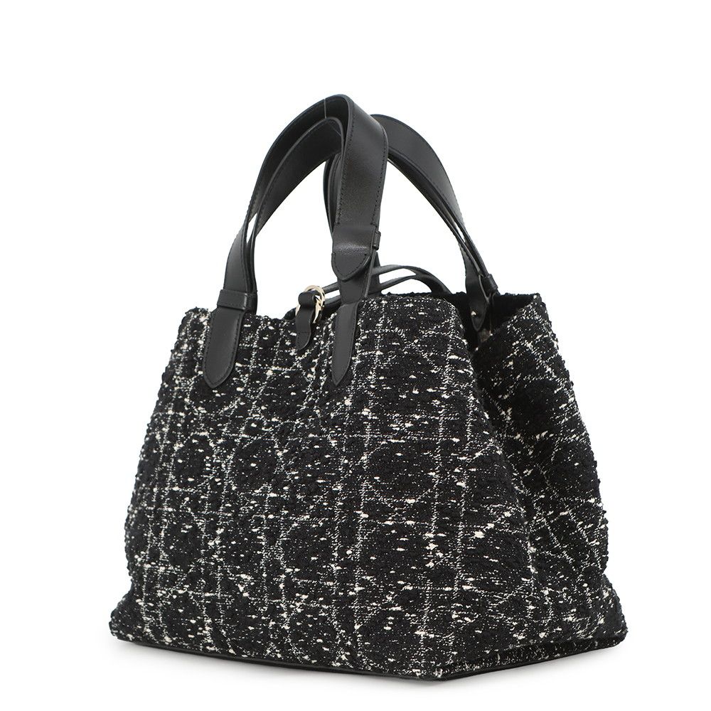 Dior Handbag Cannage Toujour Tweed Black — view 2