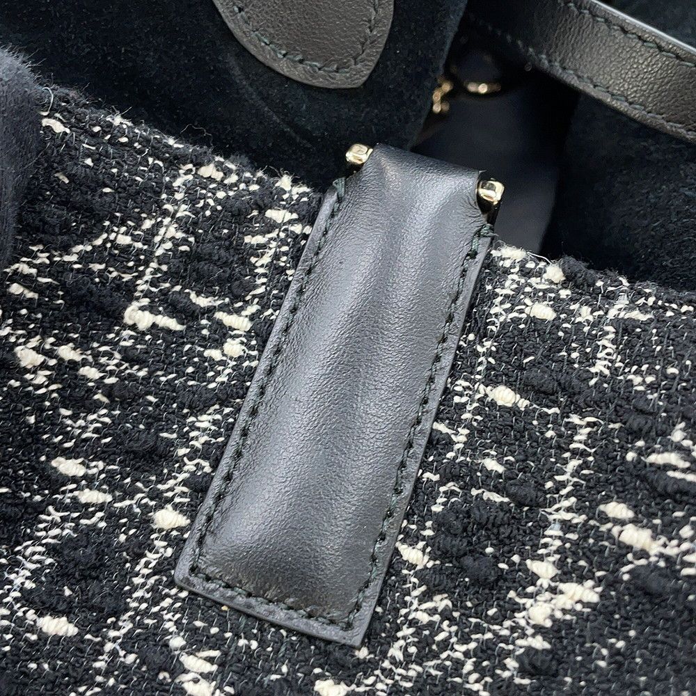 Dior Handbag Cannage Toujour Tweed Black — view 6
