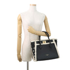 Louis Vuitton Handbag Shearling Calf Leather on My Side MM 2-Way Black — view 4