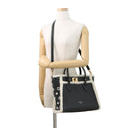 Louis Vuitton Handbag Shearling Calf Leather on My Side MM 2-Way Black — view 5