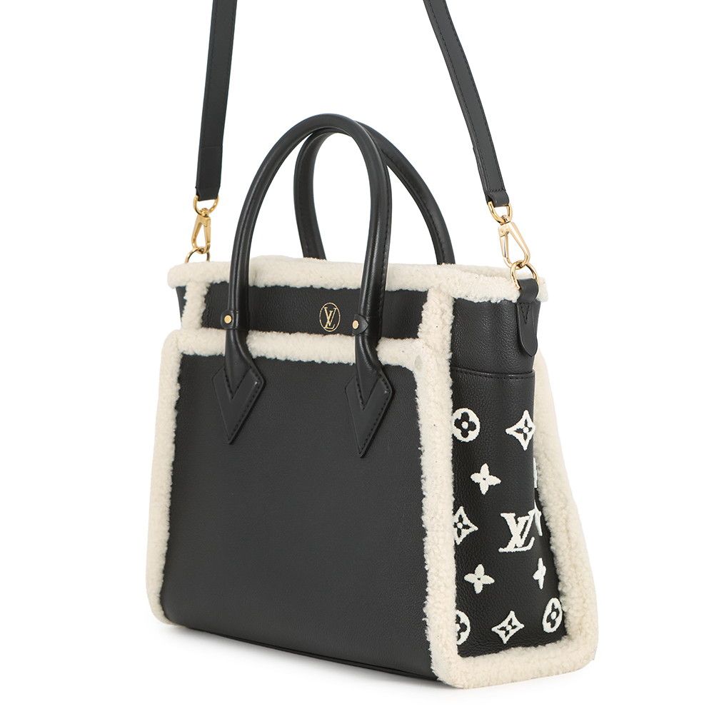 Louis Vuitton Handbag Shearling Calf Leather on My Side MM 2-Way Black — view 2