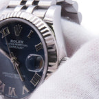Rolex Datejust 31 SS 18k White Gold Roulette Watch Bright Blue Dial — view 5