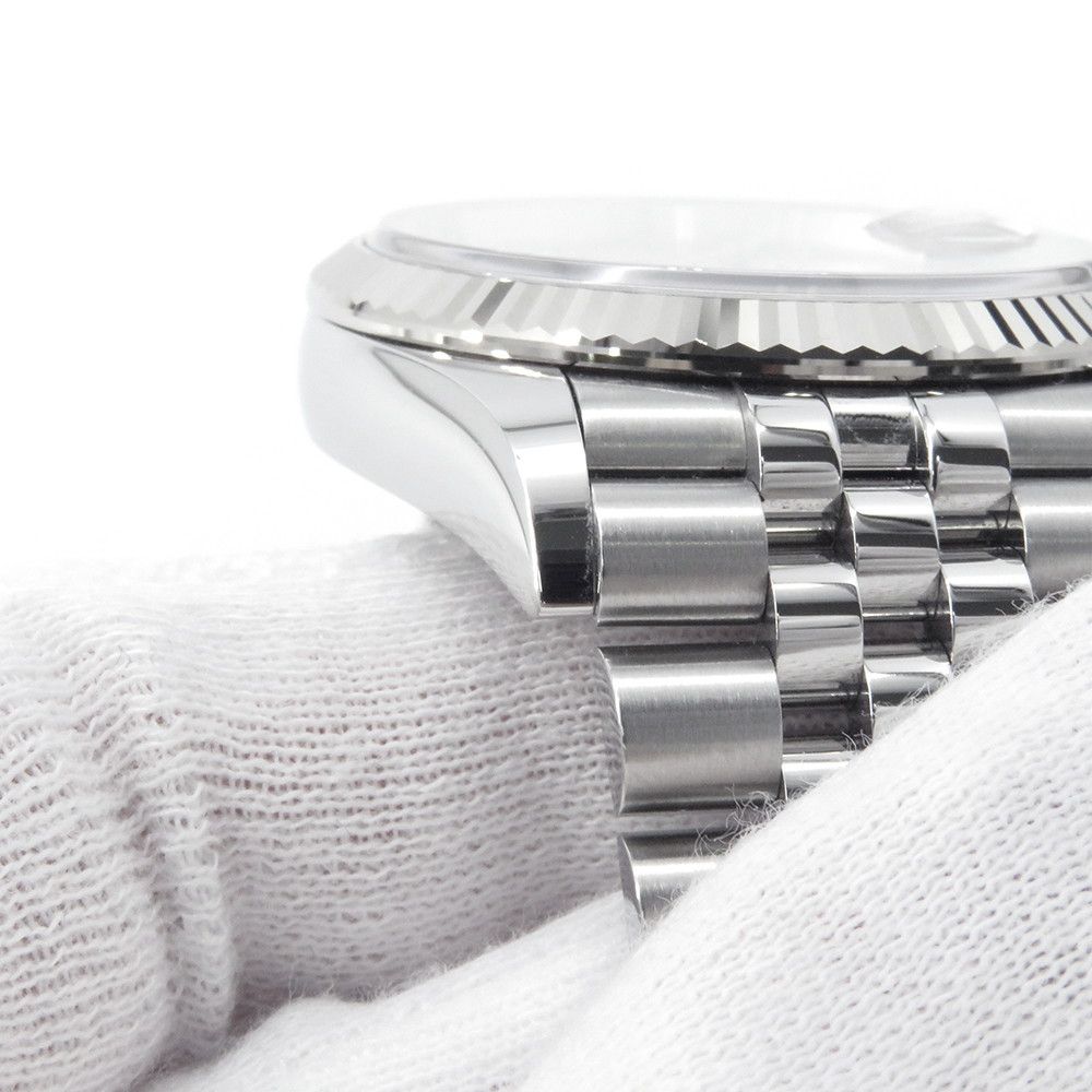 Rolex Datejust 36 SS 18k White Gold Watch Silver Dial VI IX Diamond — view 5