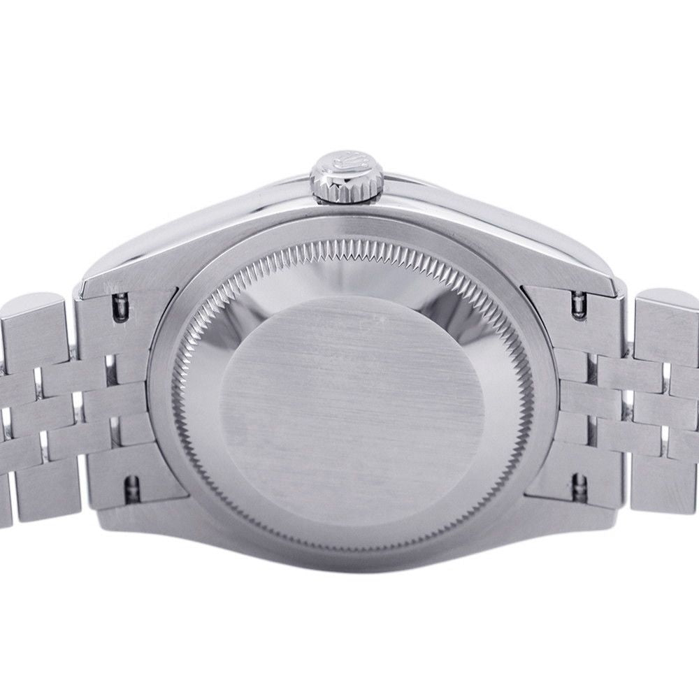 Rolex Datejust 36 SS 18k White Gold Watch Silver Dial VI IX Diamond — view 3