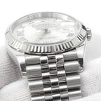 Rolex Datejust 36 SS 18k White Gold Watch Silver Dial VI IX Diamond — view 4